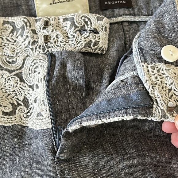 ANTHROPOLOGIE ELEVENSES THE BRIGHTON LINEN AND LACE WIDE LEG PANTS SIZE 4 - Picture 6 of 12